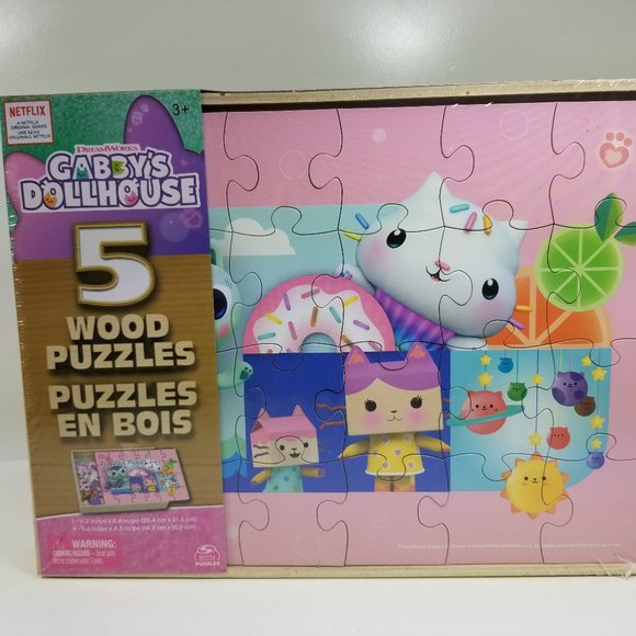 Dreamworks | Toys | Gabbys Dollhouse 5 Wood Puzzles In One | Poshmark